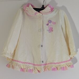 Vtg Sesame Street Elmo Yellow and Pink Baby Sweater